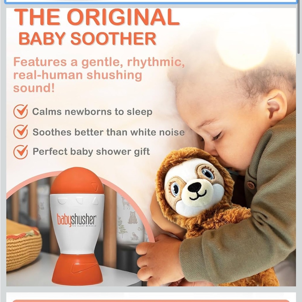 Portable Baby Shusher Sound Machine - Orange and White - Picture 3 of 6
